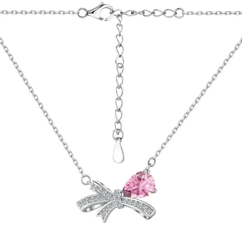 Fine Bow Tie Charm Necklace - JIMMY JEWELRY 01