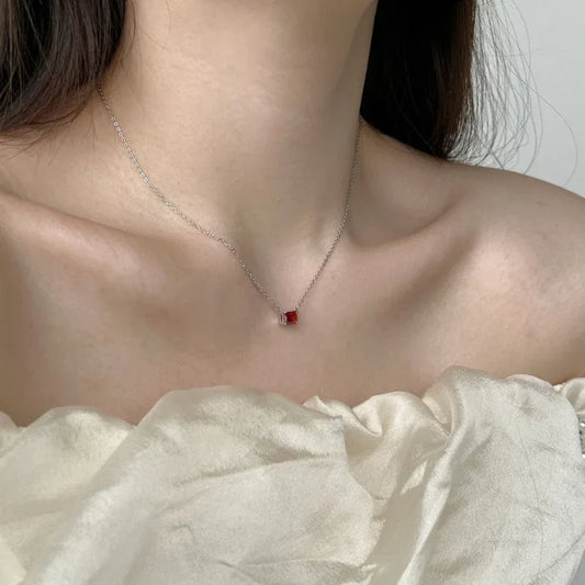 Ruby Emerald Square Pendant For Women - JIMMY JEWELRY 01