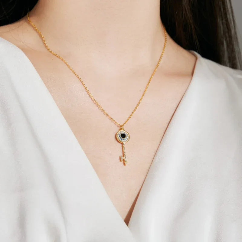 Key Pendant Devil Eye Necklaces - JIMMY JEWELRY 01