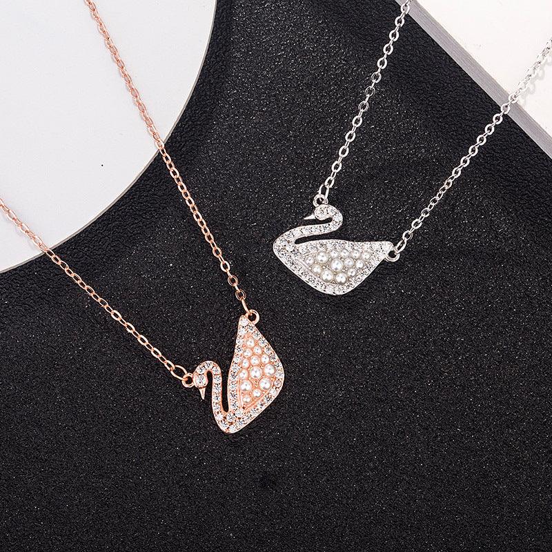 pearl swan necklace - JIMMY JEWELRY 01