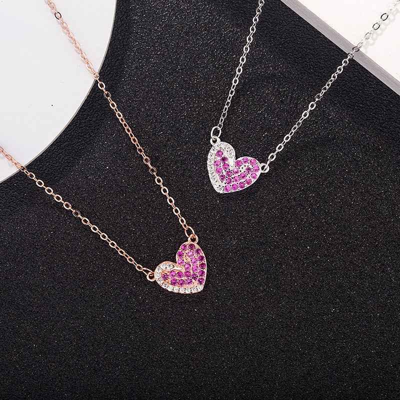 swarovsk diamond swan heart necklace - JIMMY JEWELRY 01