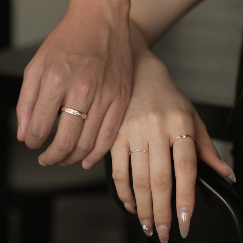 Rose Gold Wedding Bands for Couples