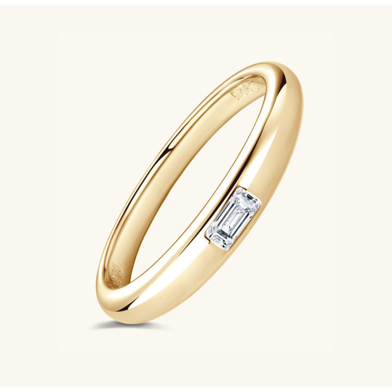 Unique Moissanite Baguette Accent Band