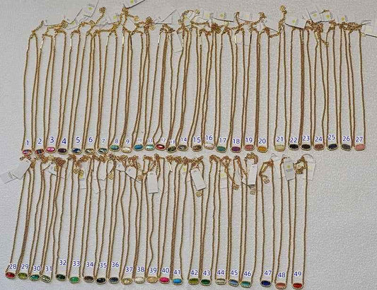 Kendra Scott gold-plated ball chain necklace assortment with oval stone pendants