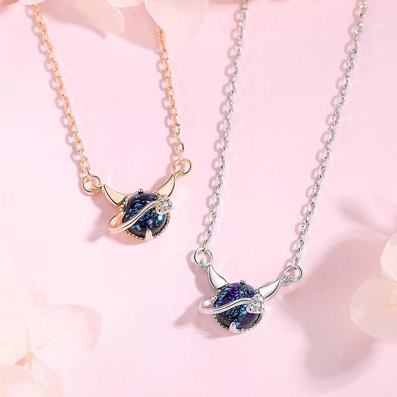 925 Sterling Silver Plated Rose Gold Fashion Personality Little Devil Cat Pendant for women