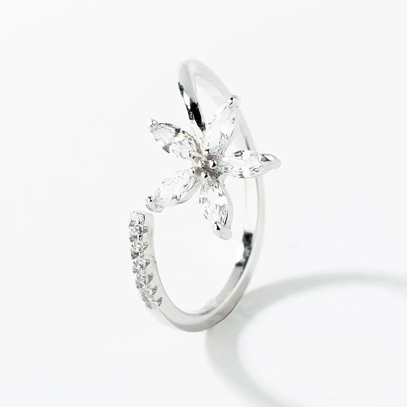 sterling silver flower ring