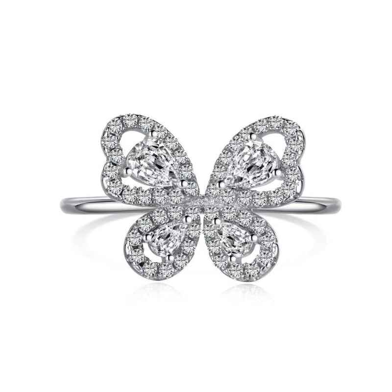 Sterling silver Sparkling Butterfly Ring