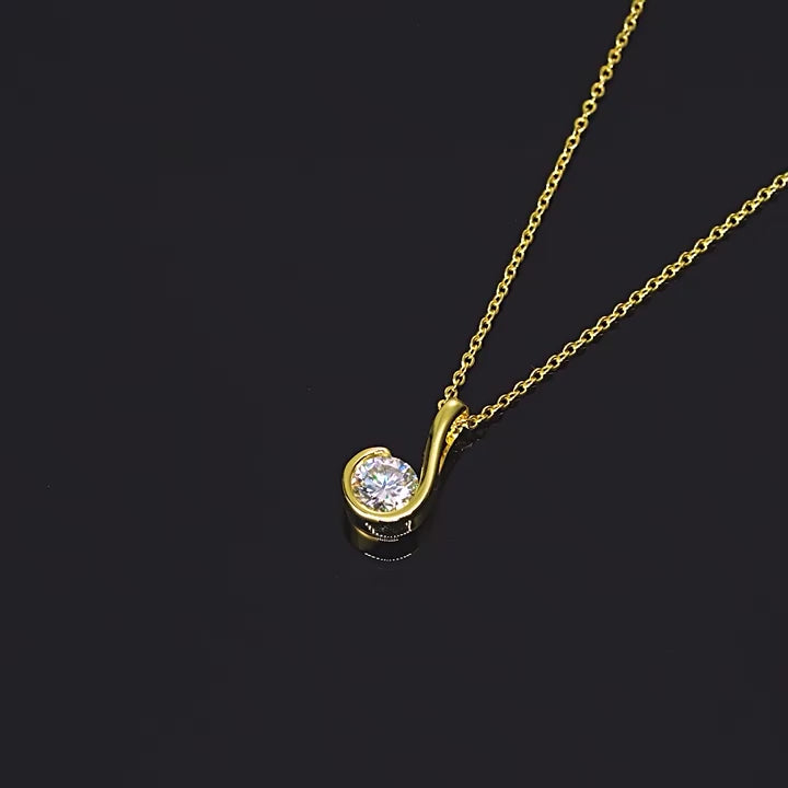Fine Jewelry Moissanite Curled Pendant