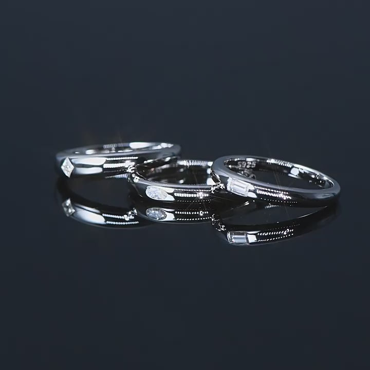 Romantic Princess Cut Moissanite Promise Ring