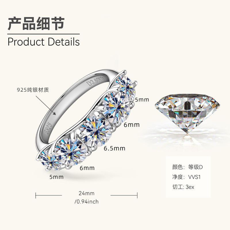 Chic Minimalist Graduated Stone Ring