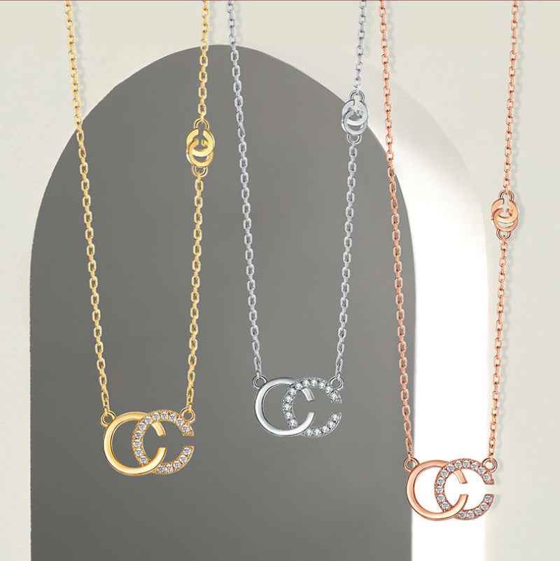 925 double C necklace silver