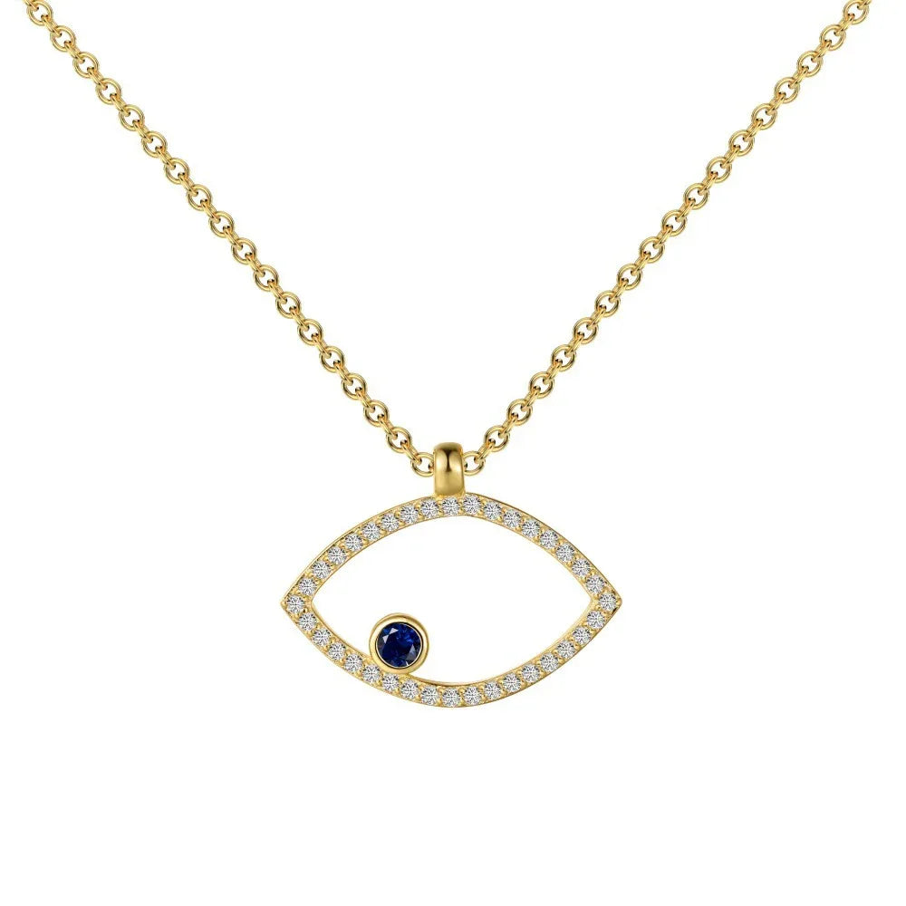 Sparkling Zircon Evil Eye Necklace - JIMMY JEWELRY 01