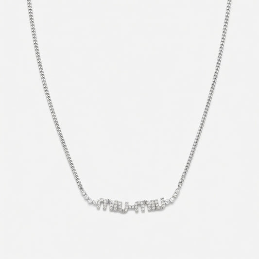 Miu Miu Logo Link Chain Necklace | Gold & White Gold | 2 Styles | JIMMY JEWELRY