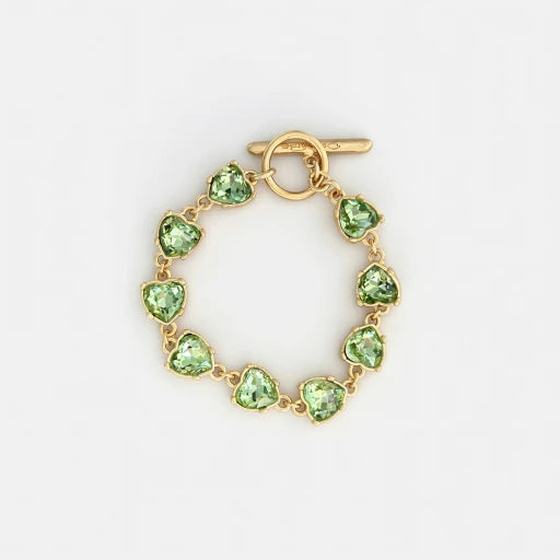 Oscar de la Renta Stylish Sparkling Crystal Heart Bracelet