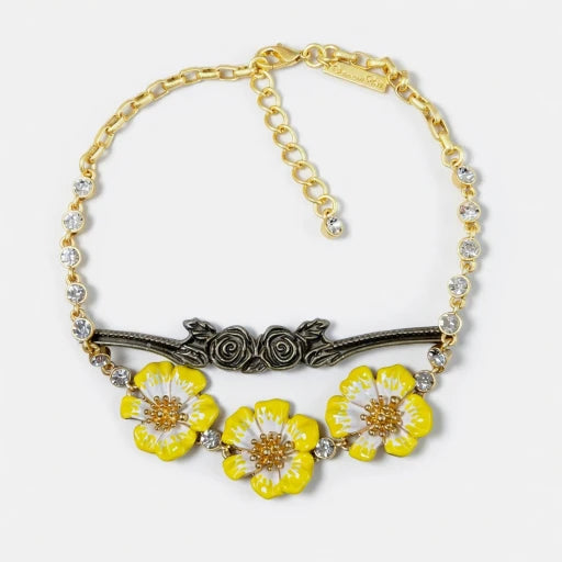 Oscar de la Renta Enamel Cherry Blossom Pendant Necklace