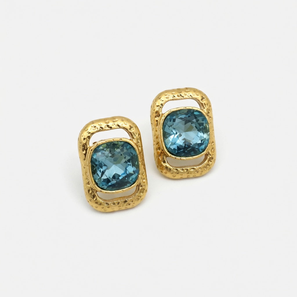 Oscar de la Renta Square Crystal Stud Earrings