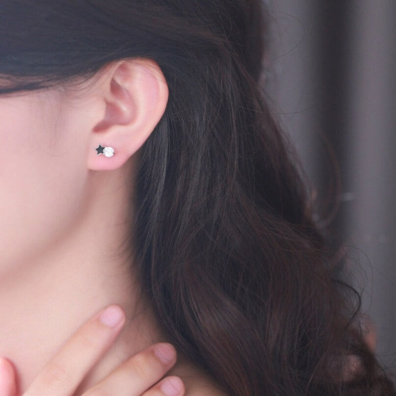 crystal star stud earrings