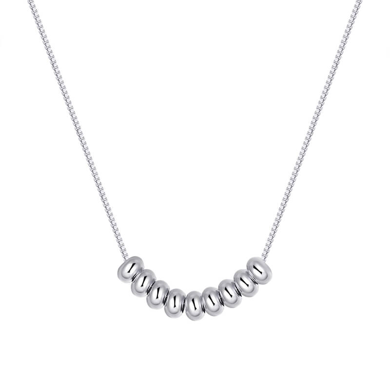 silver bead necklace for women