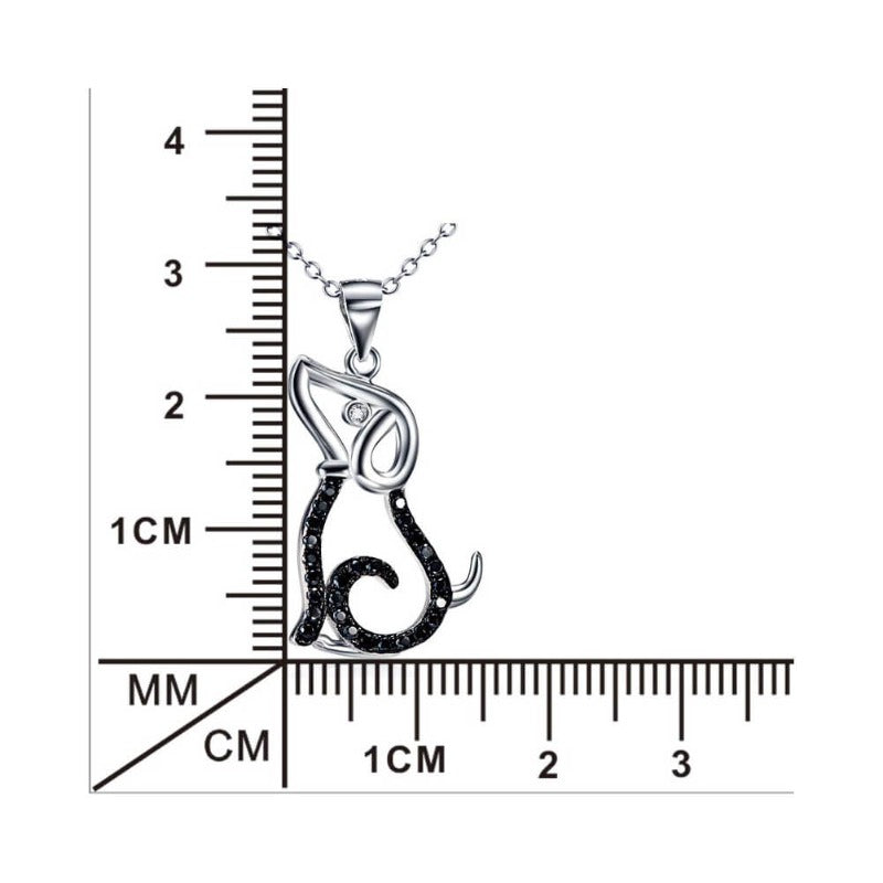 girls puppy dog necklace sterling silver
