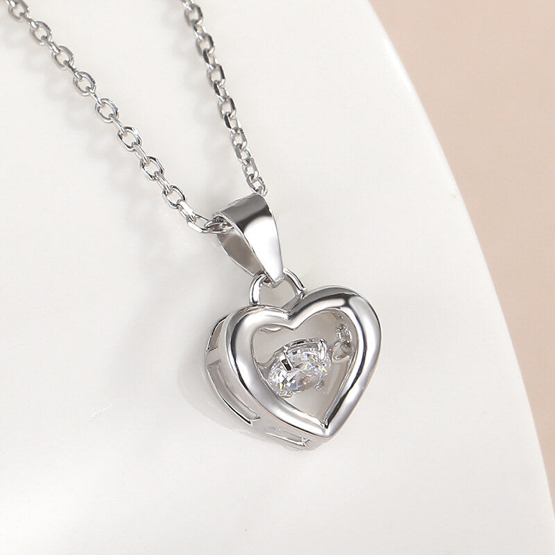 sterling silver love heart necklace