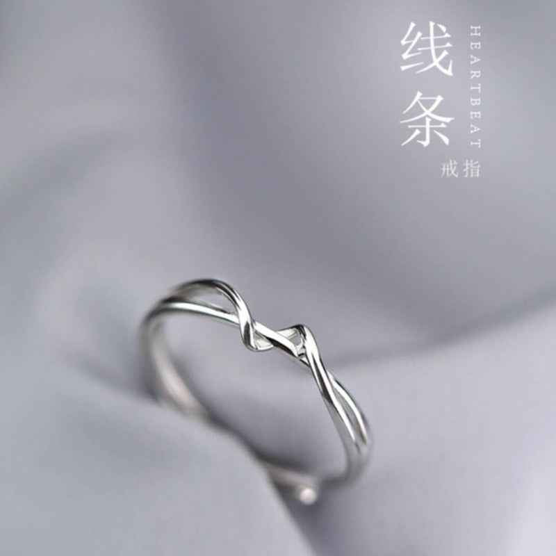 Twisted Silver Wave Ring