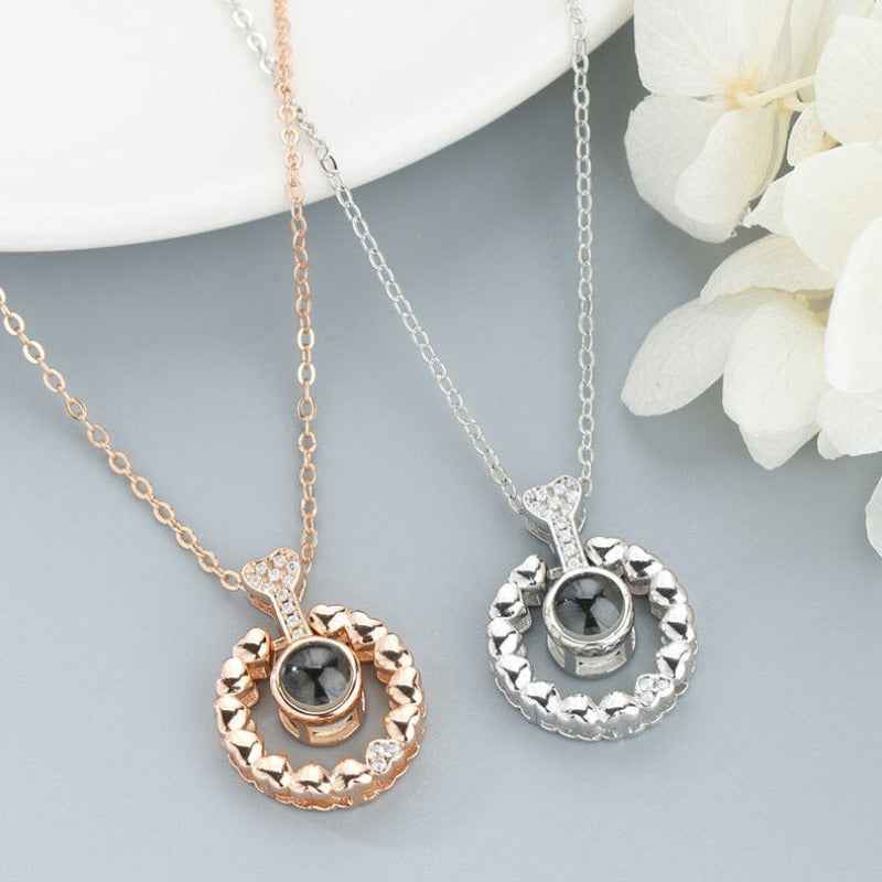 Jims Jewelry Braided Circle 'I Love You' Projection Necklace