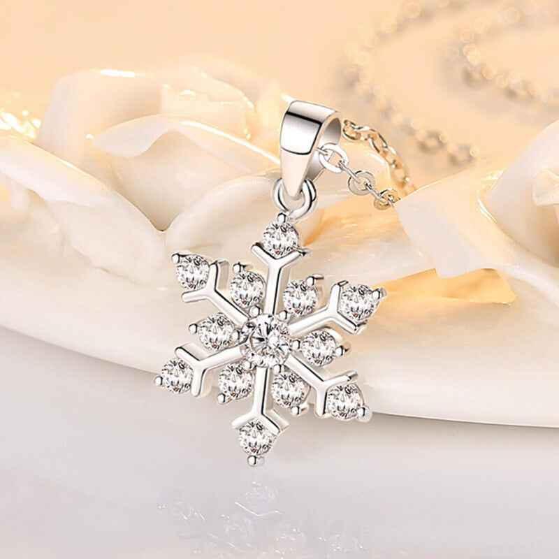 diamond snowflake pendant necklace - JIMMY JEWELRY 01