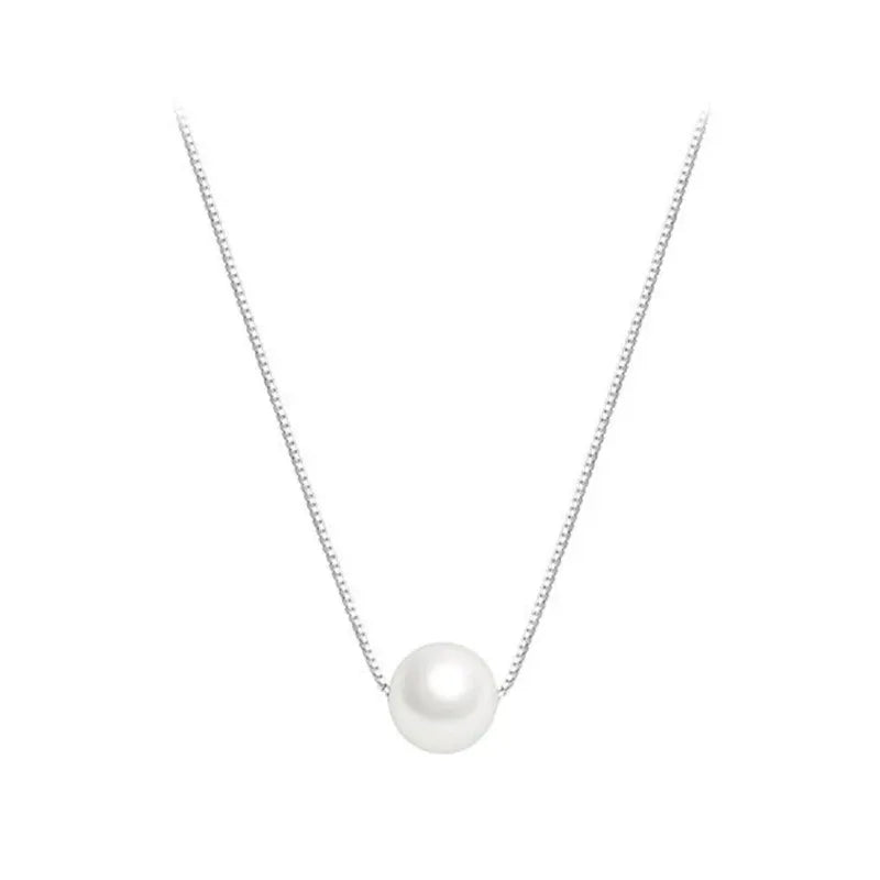 Jimmy's Jewelry Factory Freshwater Pearl Necklace in 925 Sterling Silver - Elegant and Timeless Jewelry Piece - JIMMY JEWELRY 01