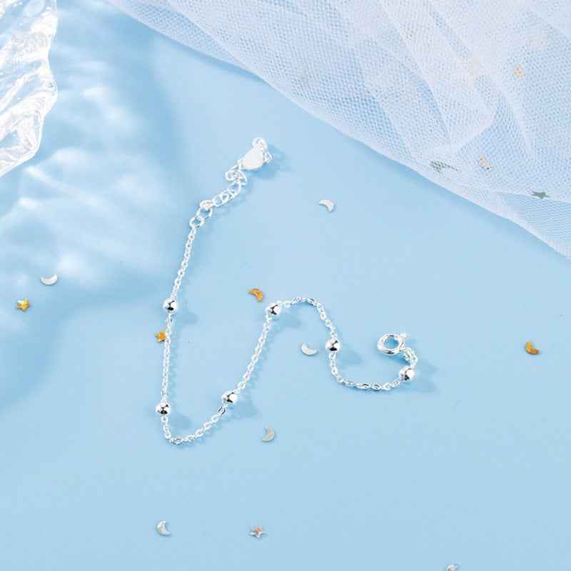 925 Dainty Silver Bead Chain Bracelet