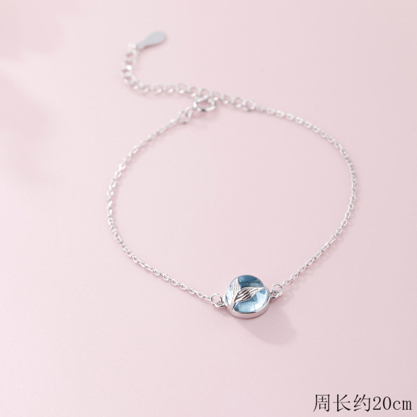 crystal whale tail bracelet