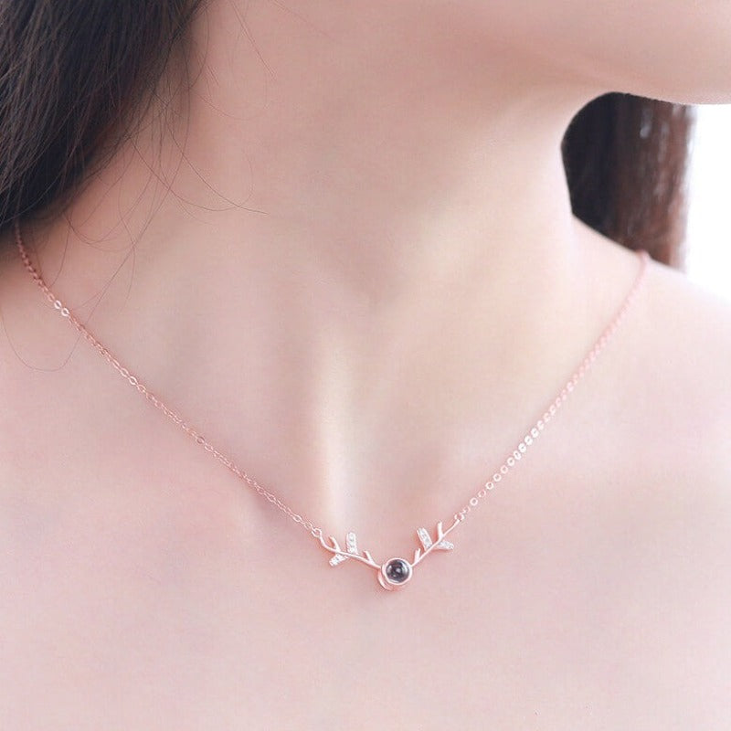 antler projection necklace for girls