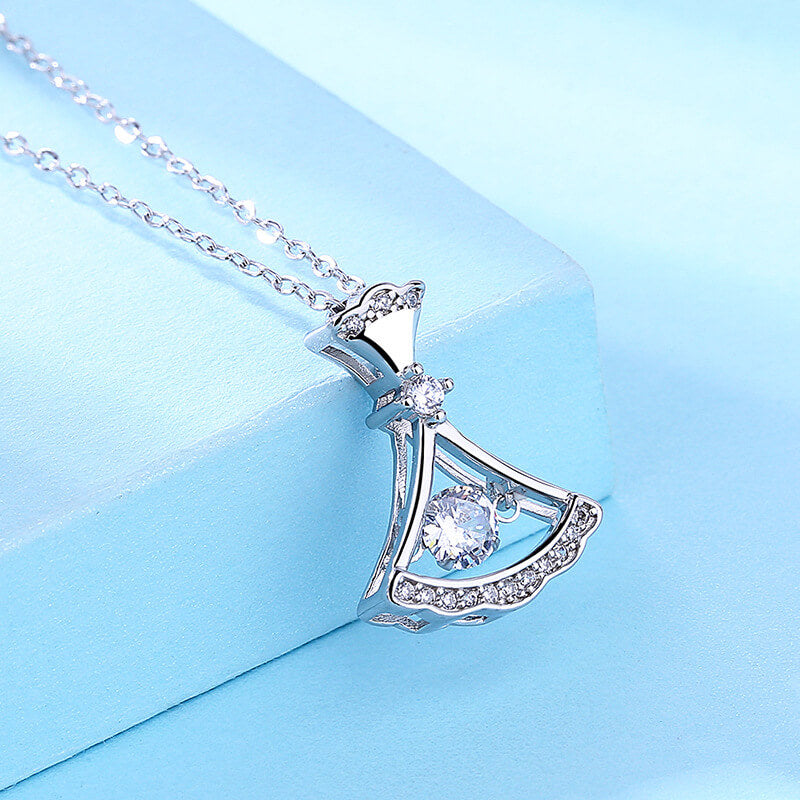 silver diamond skirt Necklace usa
