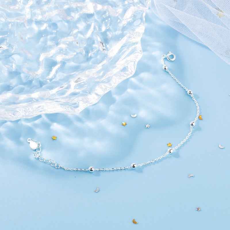 925 Dainty Silver Bead Chain Bracelet
