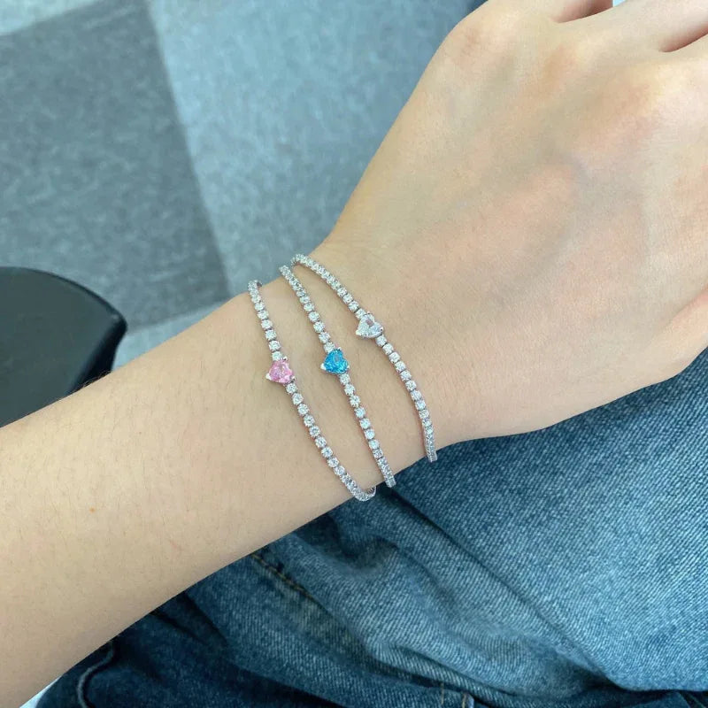 silver bracelet with Tennis diamond - JIMMY JEWELRY 01