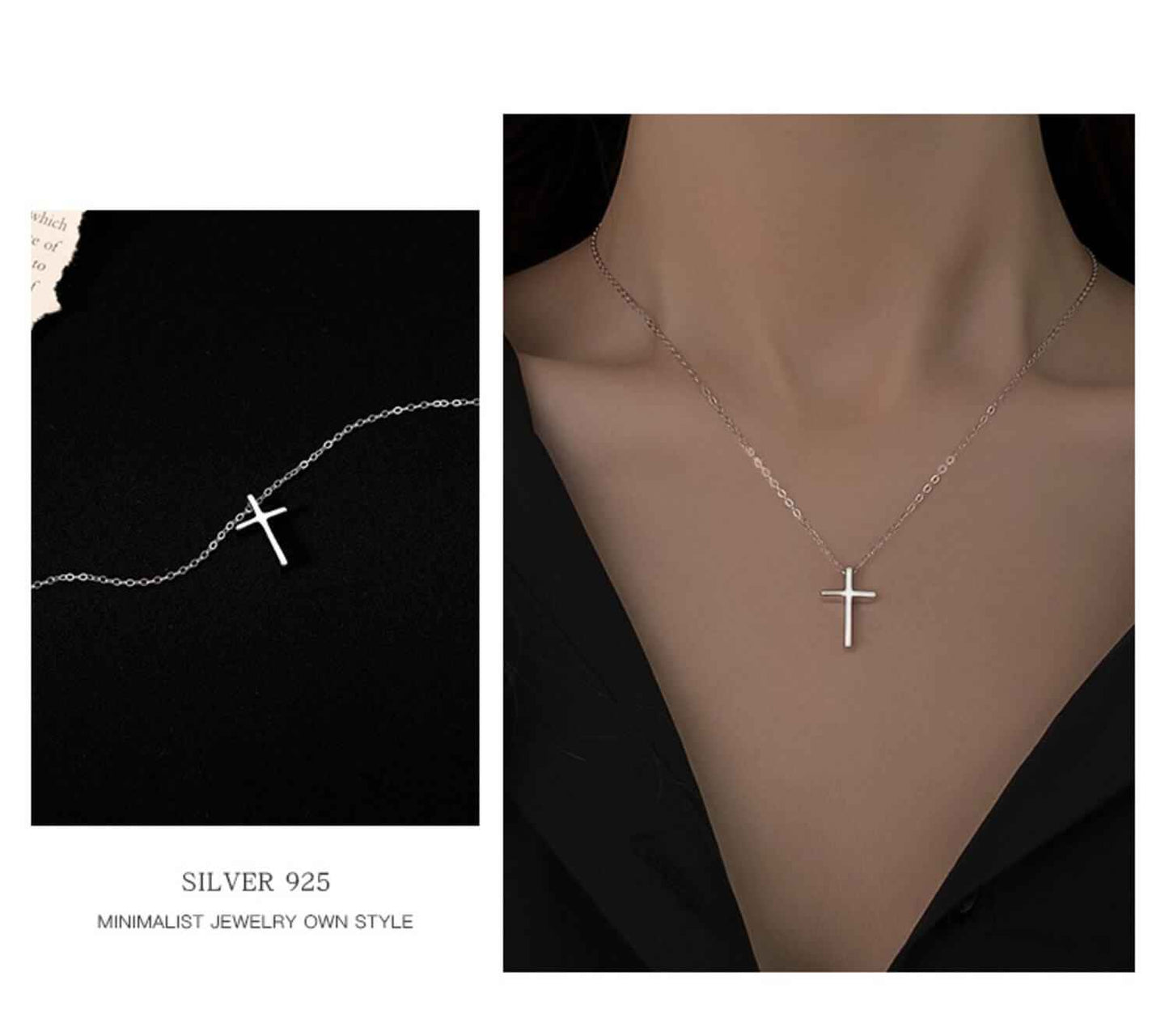 Jimmy Jewelry Simple Cross Necklace 925 sterling silver