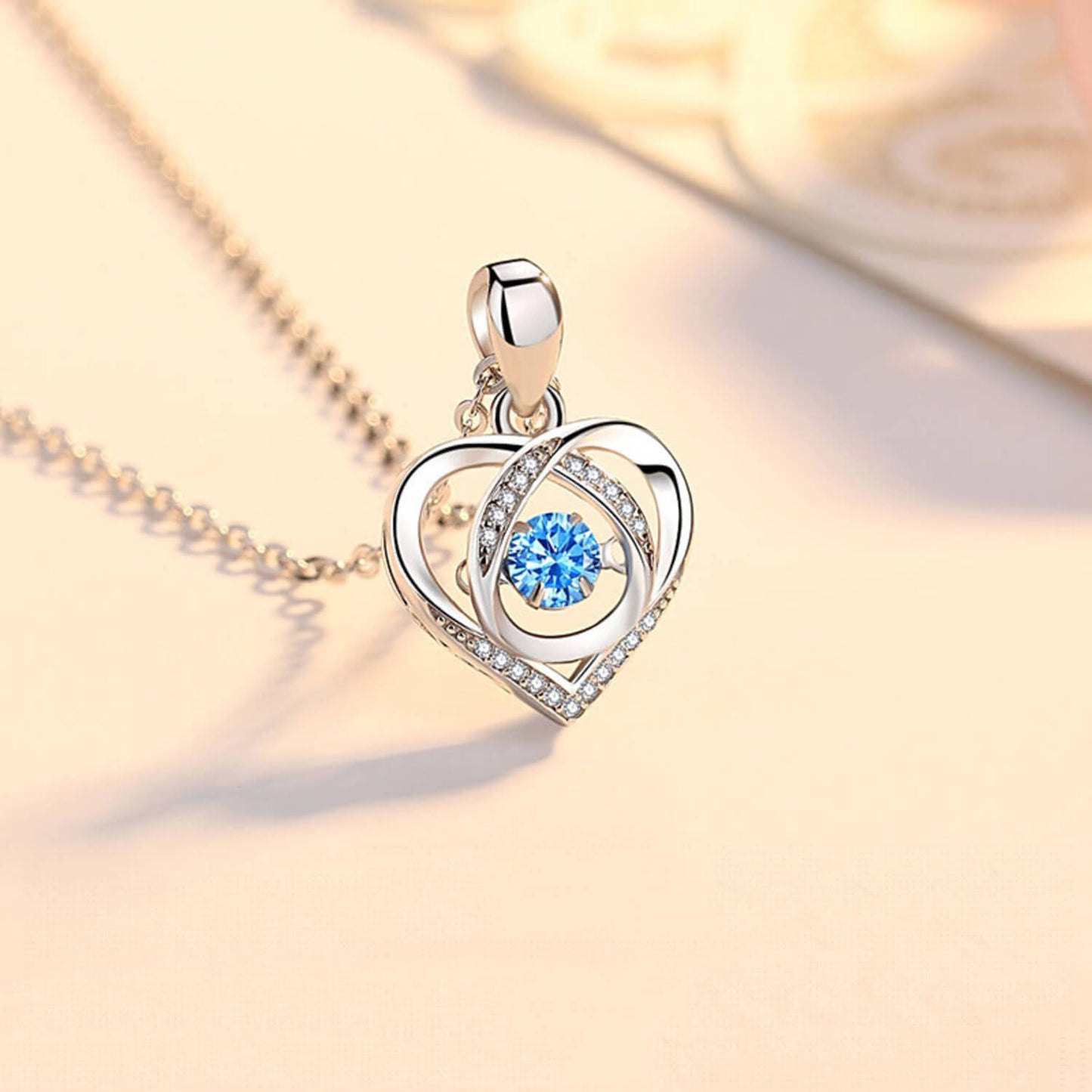 dancing diamond heart pendant us