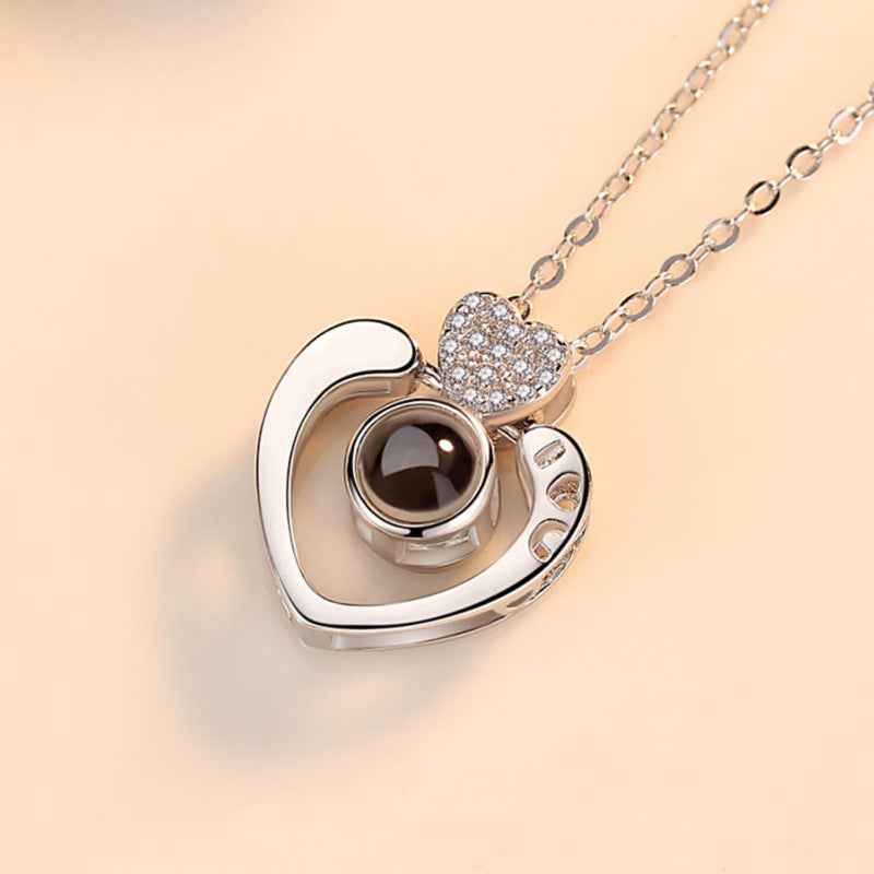 "Love You" Projection Heart Necklace