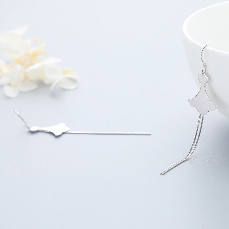 folium ginkgo enamel earrings for girls