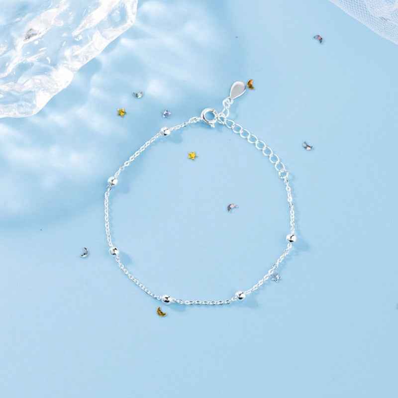 925 Dainty Silver Bead Chain Bracelet