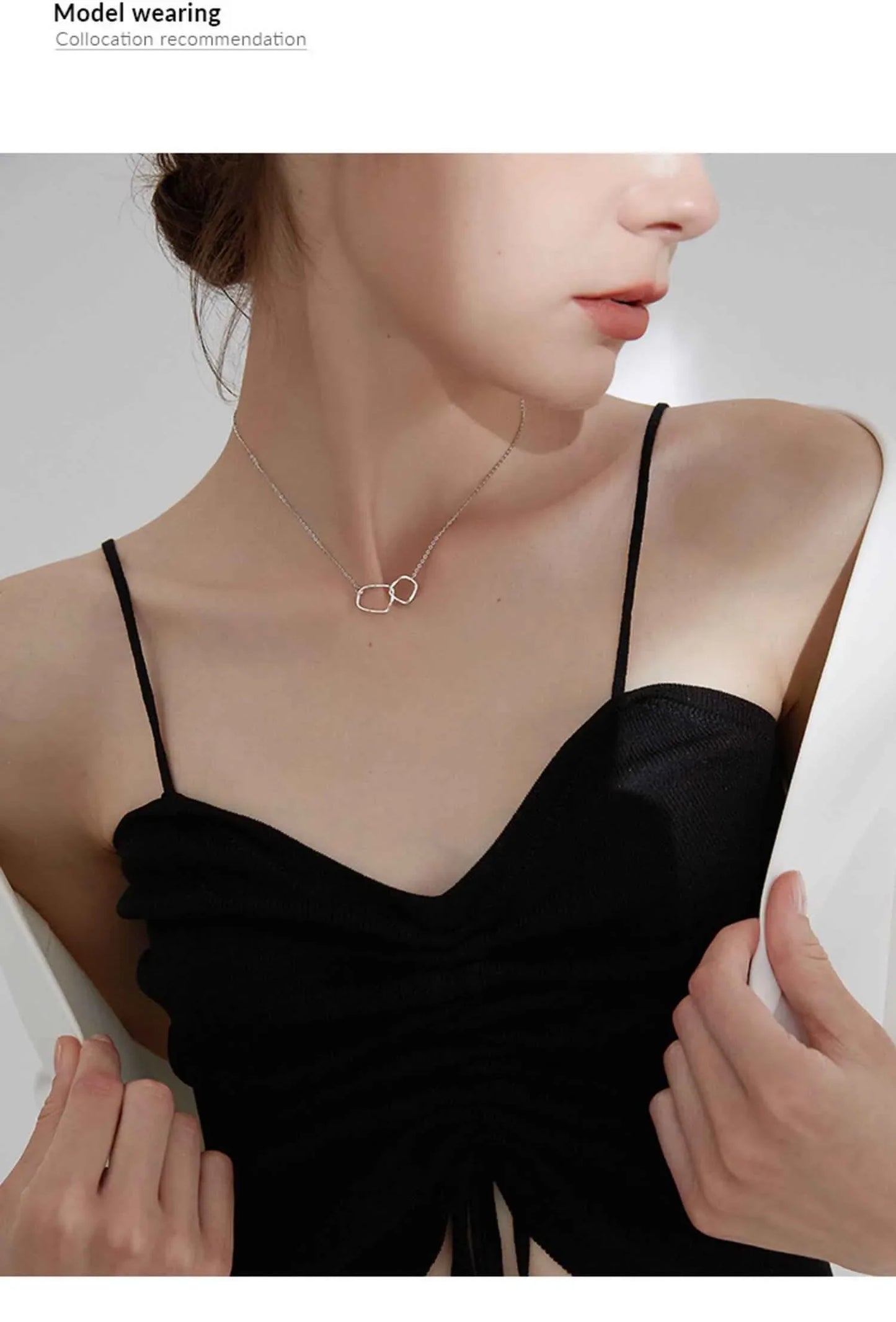 s925 Sterling Silver Interlocking Circles Necklace for Women - Dainty Jewelry - JIMMY JEWELRY 01