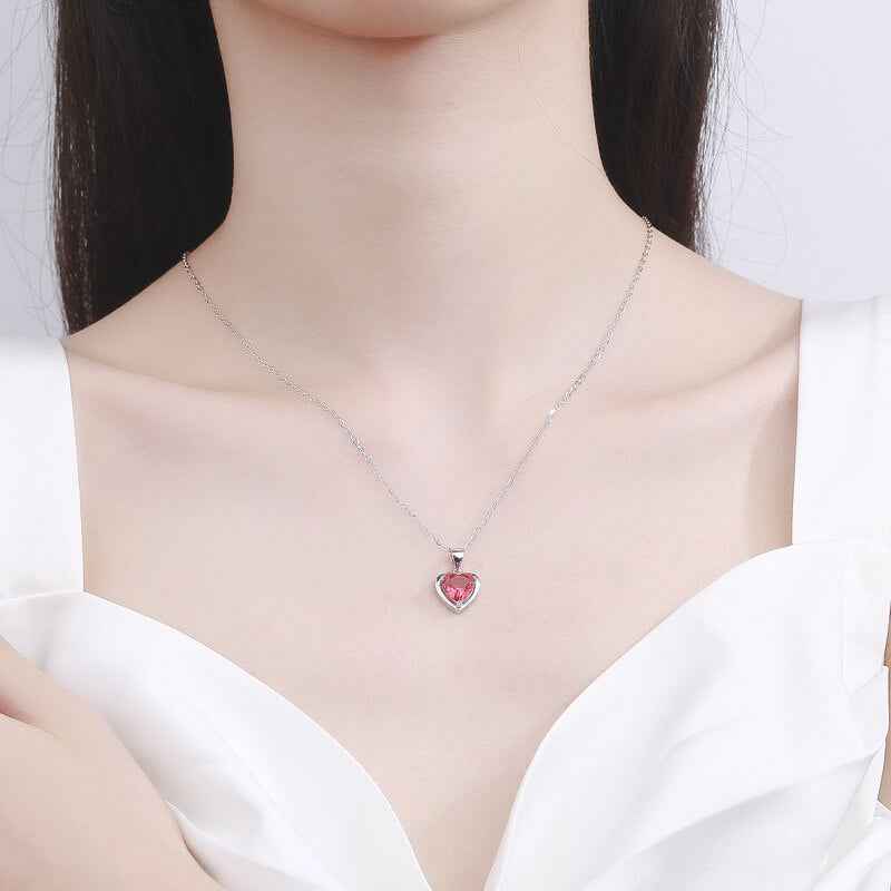 genuine ruby heart necklace