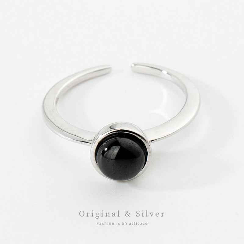 Black Onyx Open Ring