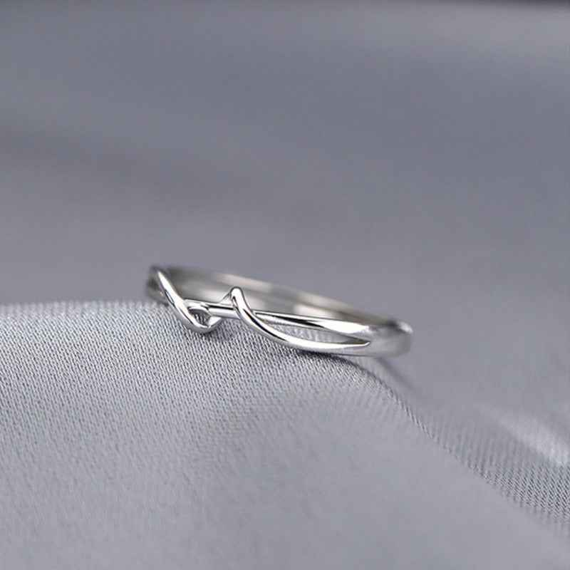 Twisted Silver Wave Ring