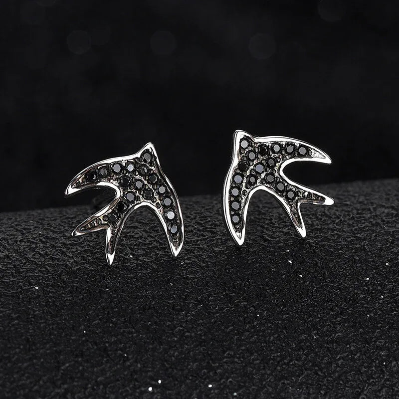 black diamond swallow stud - JIMMY JEWELRY 01