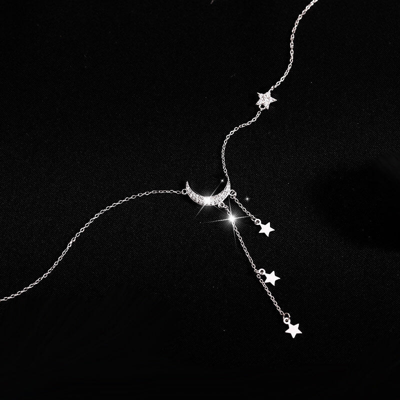 moon star necklace 925 sterling silver