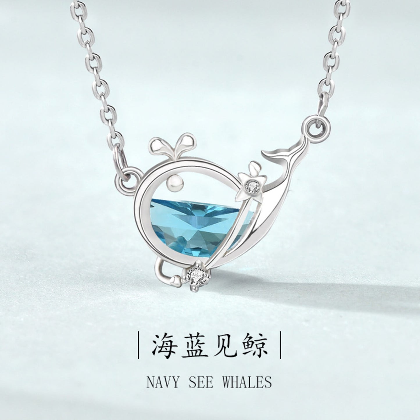 whale necklace silver