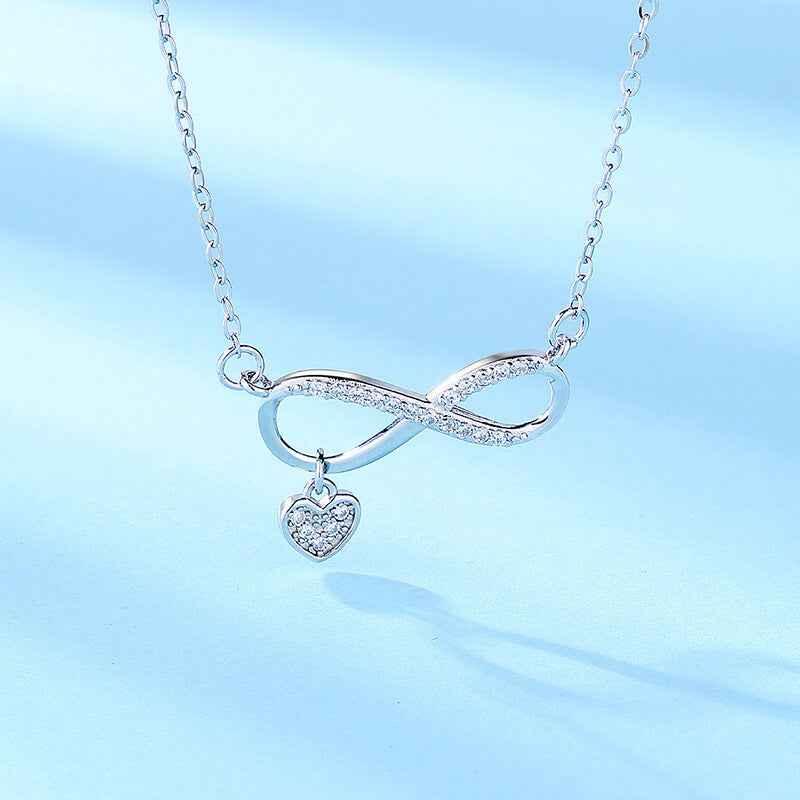 Infinity Necklace with Heart Dangle - JIMMY JEWELRY 01