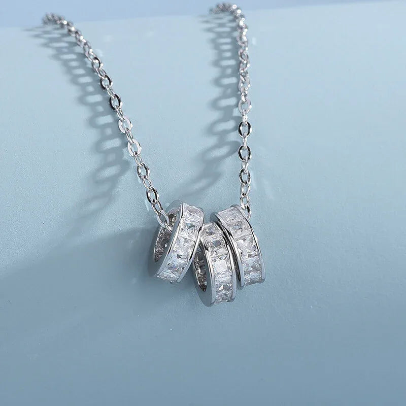 3 diamond Ring necklace - JIMMY JEWELRY 01