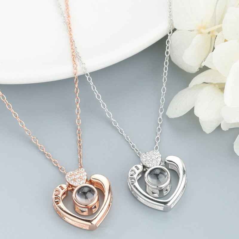 Jim`s Jewelry Heart 'I Love You' Projection Necklace