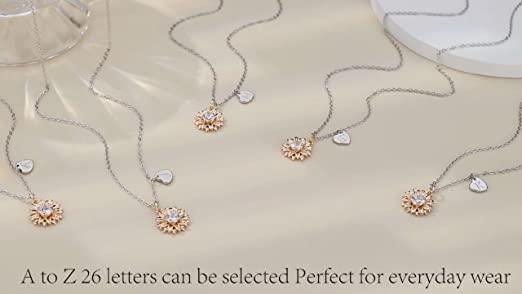Initial Sunflower Necklace - JIMMY JEWELRY 01